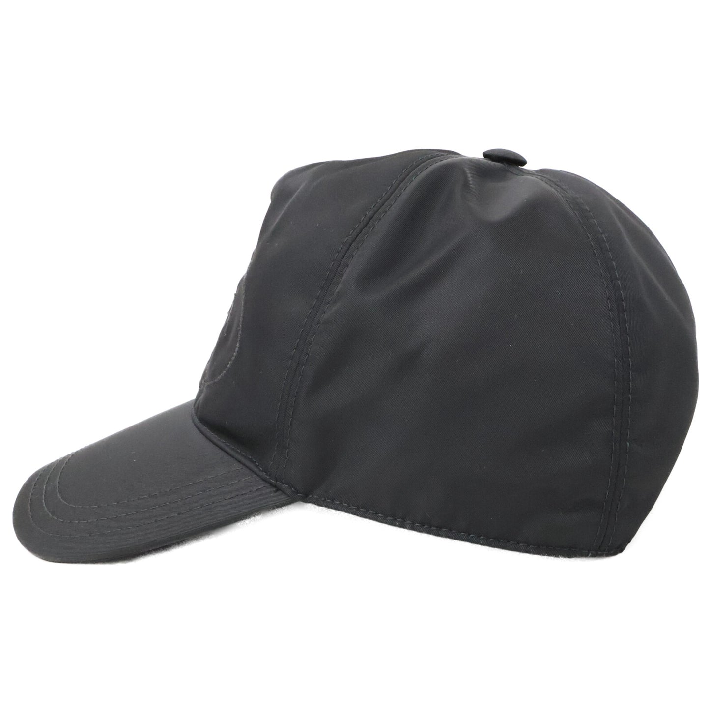 PRADA Nylon Logo Embroidered Cap Black Size L