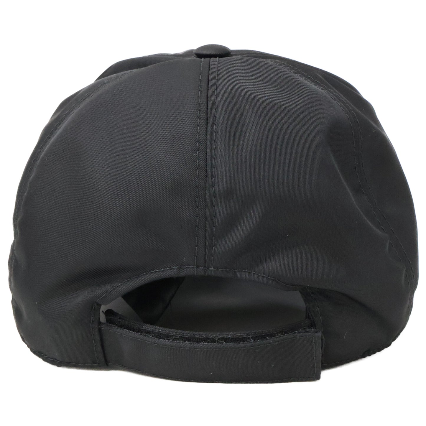 PRADA Nylon Logo Embroidered Cap Black Size L