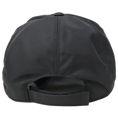 PRADA Nylon Logo Embroidered Cap Black Size L