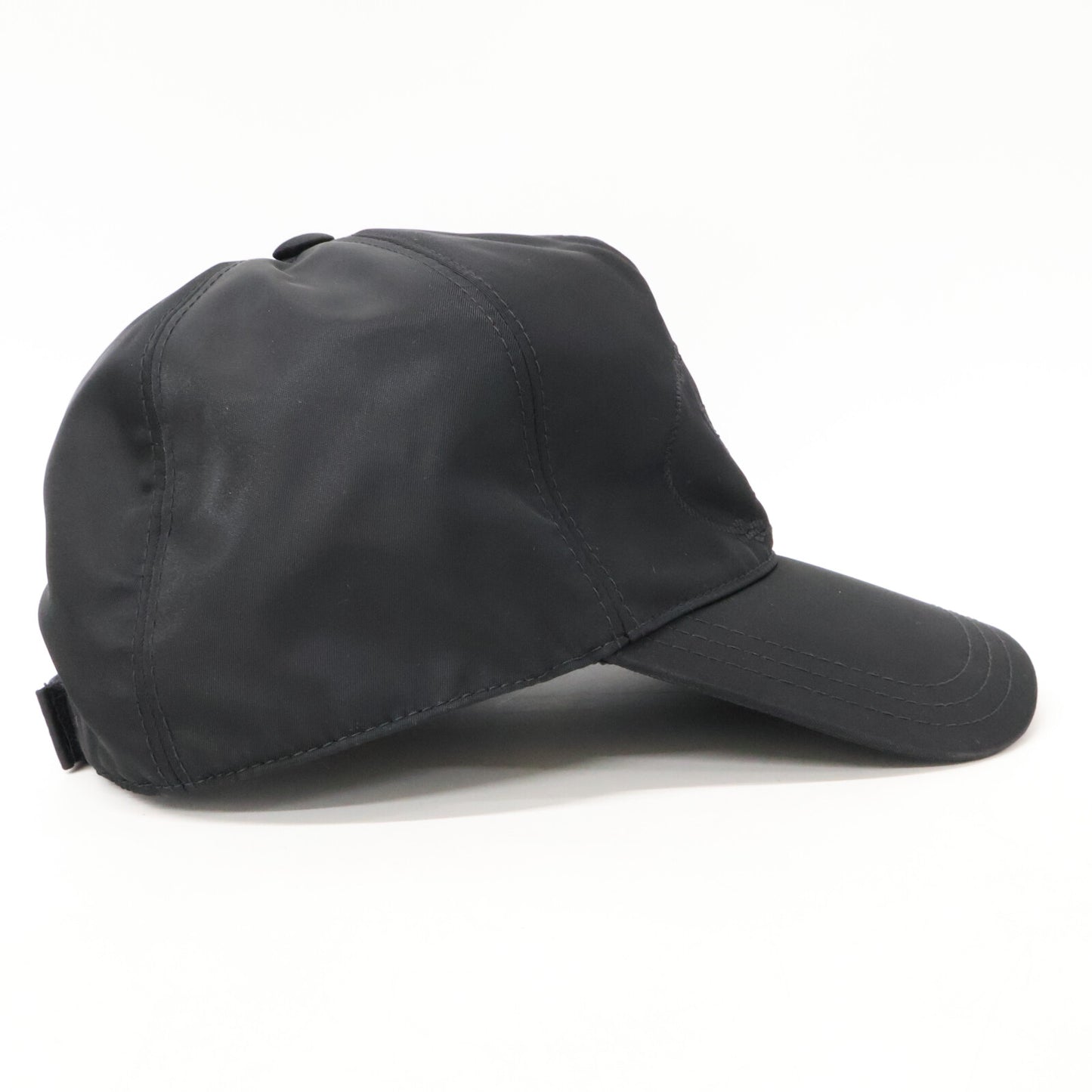 PRADA Nylon Logo Embroidered Cap Black Size L
