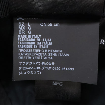 PRADA Nylon Logo Embroidered Cap Black Size L