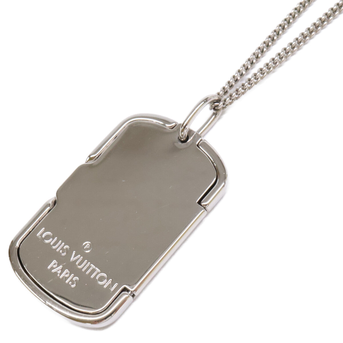 LOUIS VUITTON Monogram Rocket Necklace Silver Size ONE SIZE