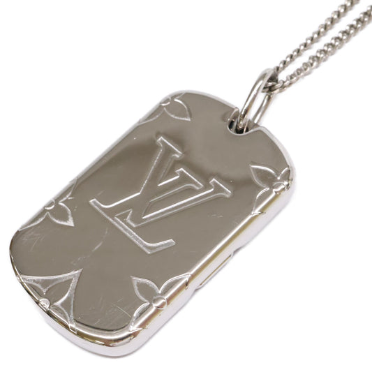 LOUIS VUITTON Monogram Rocket Necklace Silver Size ONE SIZE