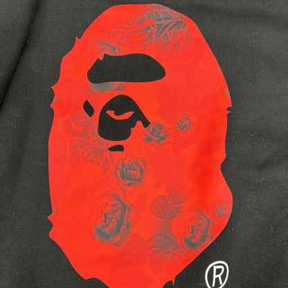 A BATHING APE Black Rose Graphic Sweatshirt Size XL