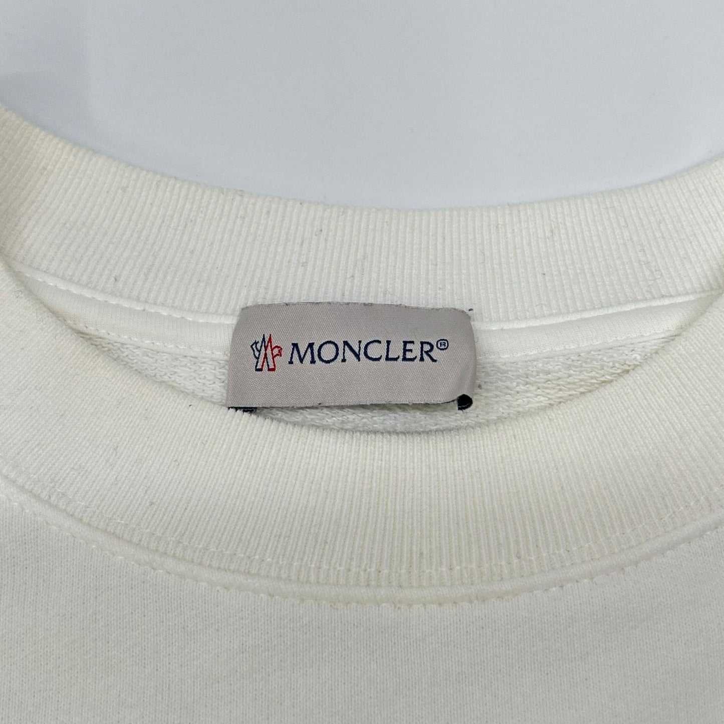 MONCLER FELPA Logo Sweatshirt White Size XL