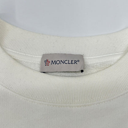 MONCLER FELPA Logo Sweatshirt White Size XL