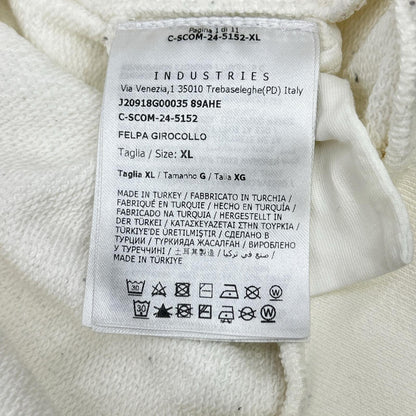 MONCLER FELPA Logo Sweatshirt White Size XL