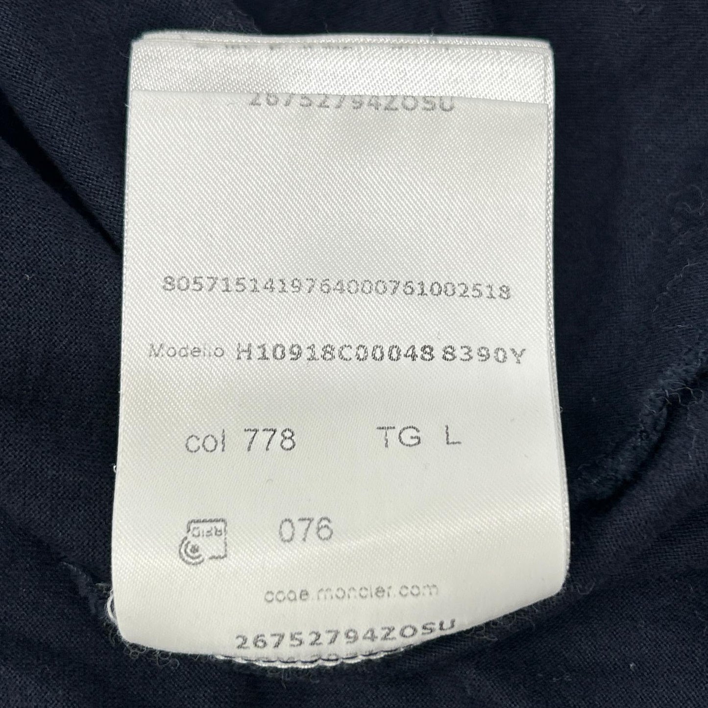 MONCLER S/S T-Shirt Navy Size L