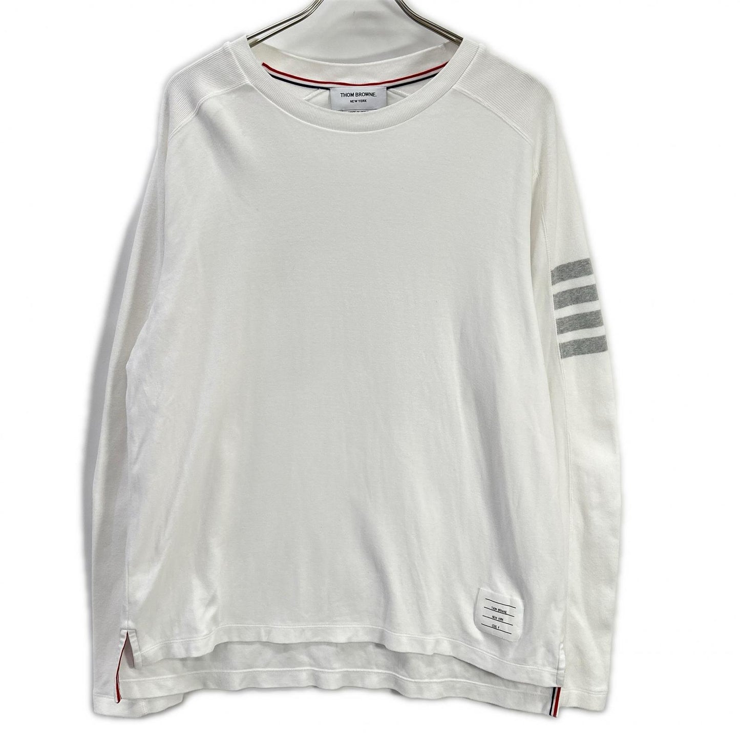 THOM BROWNE Cotton 4-BAR T-Shirt White Size 4