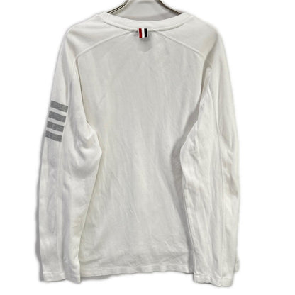 THOM BROWNE Cotton 4-BAR T-Shirt White Size 4
