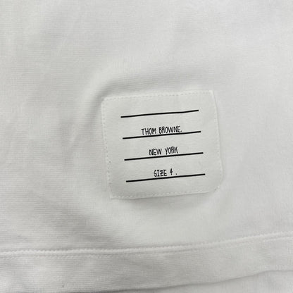 THOM BROWNE Cotton 4-BAR T-Shirt White Size 4