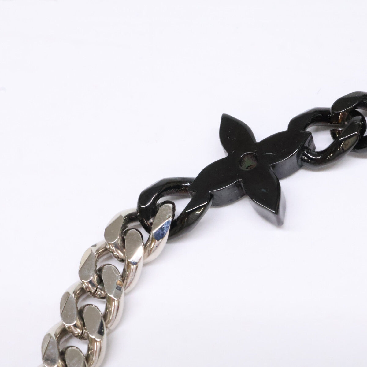 LOUIS VUITTON Monogram Raw Bracelet Black/Silver