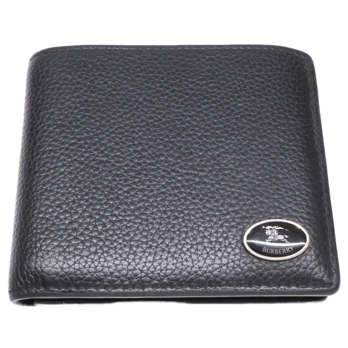BURBERRY Knight Stamp Bifold Coin Wallet Black Size ONE SIZE