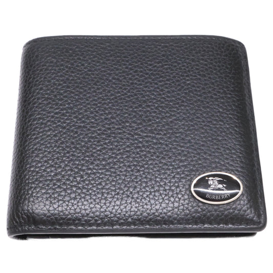 BURBERRY Knight Stamp Bifold Coin Wallet Black Size ONE SIZE