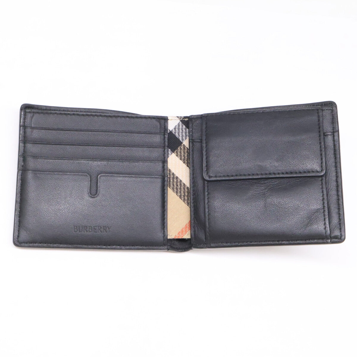 BURBERRY Knight Stamp Bifold Coin Wallet Black Size ONE SIZE