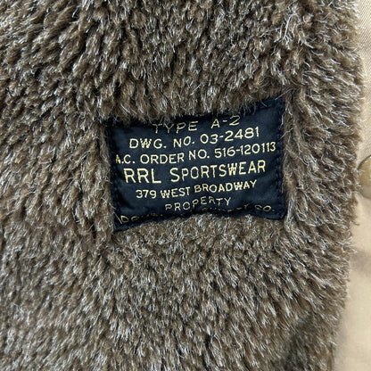 RRL Boa-Lined A-2 Marshall Flight Jacket Khaki Size S