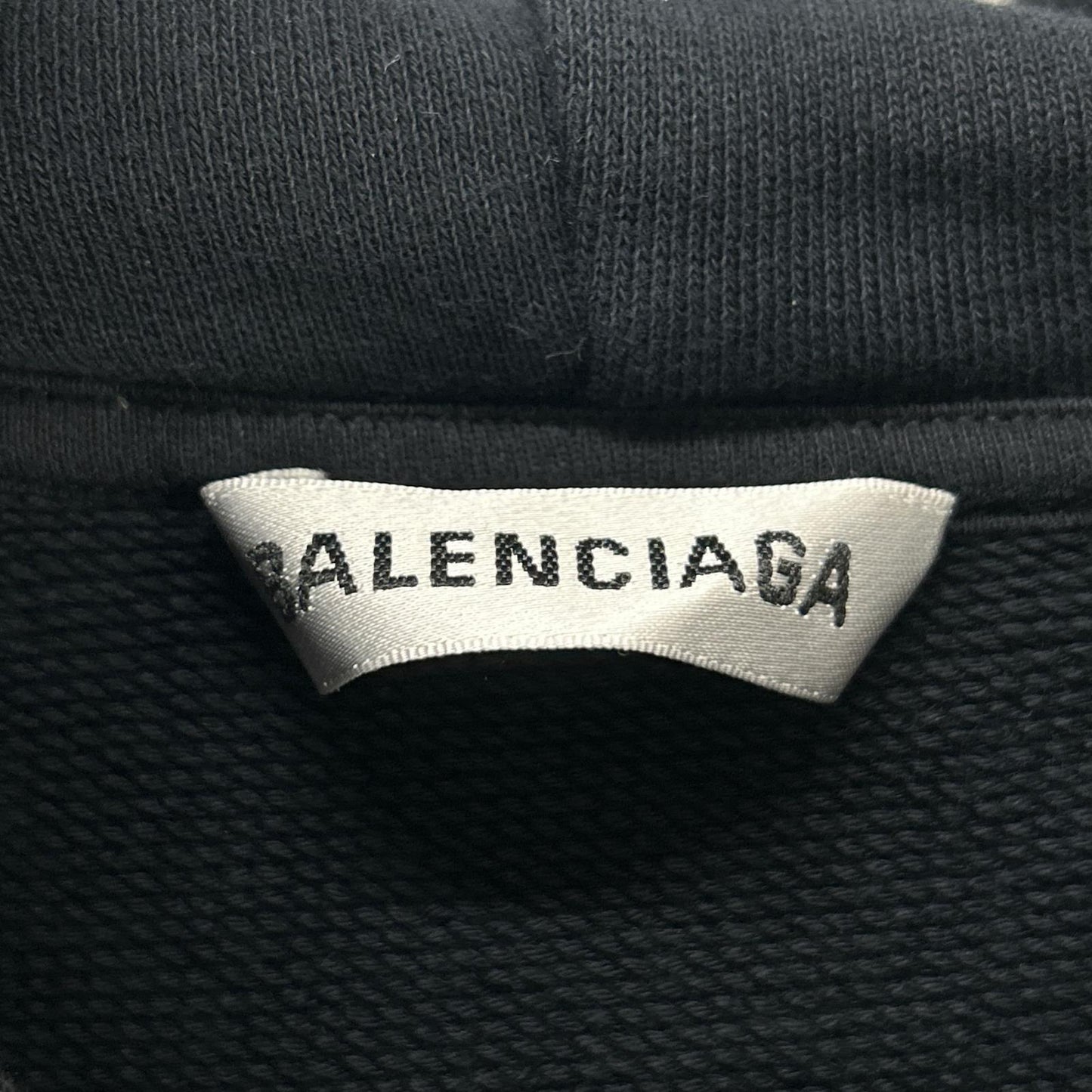 BALENCIAGA '19 Black Cotton BB Logo Printed Hoodie Size S
