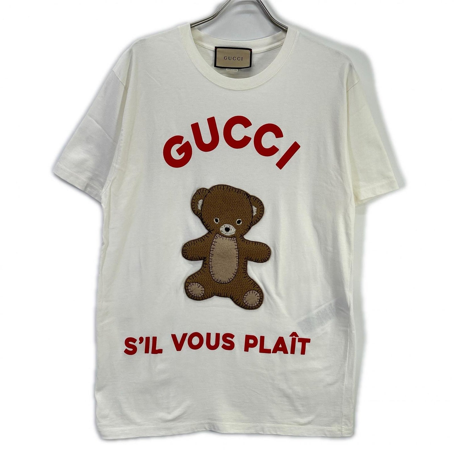 GUCCI 23SS Teddy Bear T-Shirt White Size M