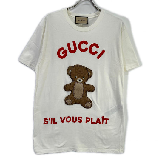 GUCCI 23SS Teddy Bear T-Shirt White Size M