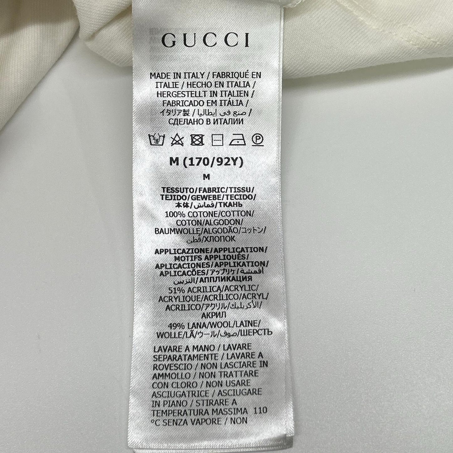 GUCCI 23SS Teddy Bear T-Shirt White Size M