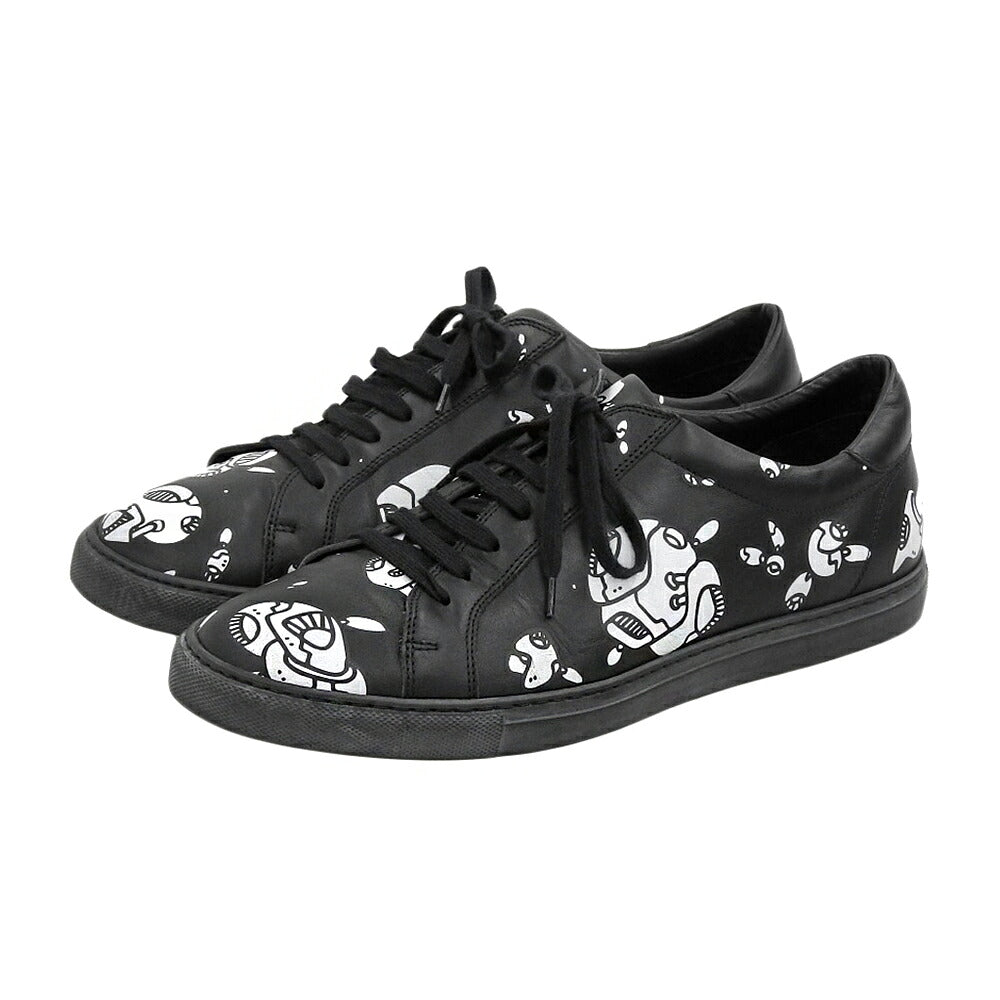 agnes b Graphic Leather Sneakers Black Size EU 43