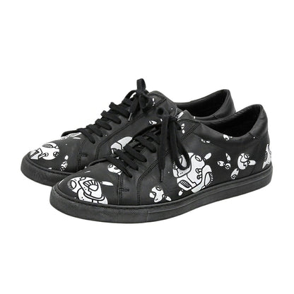 agnes b Graphic Leather Sneakers Black Size EU 43