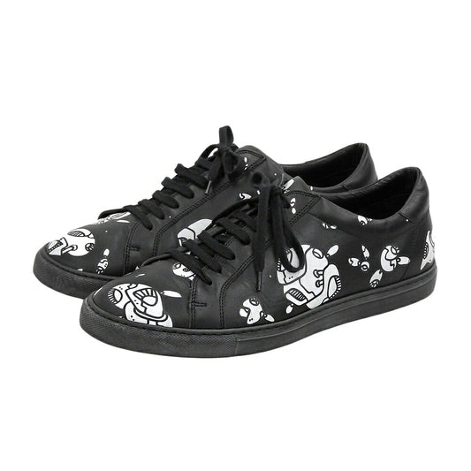 agnes b Graphic Leather Sneakers Black Size EU 43