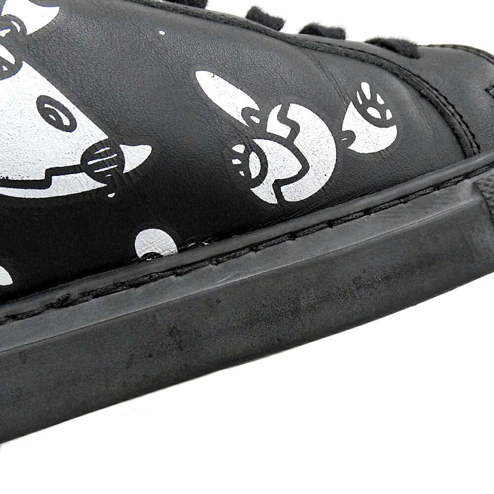 agnes b Graphic Leather Sneakers Black Size EU 43