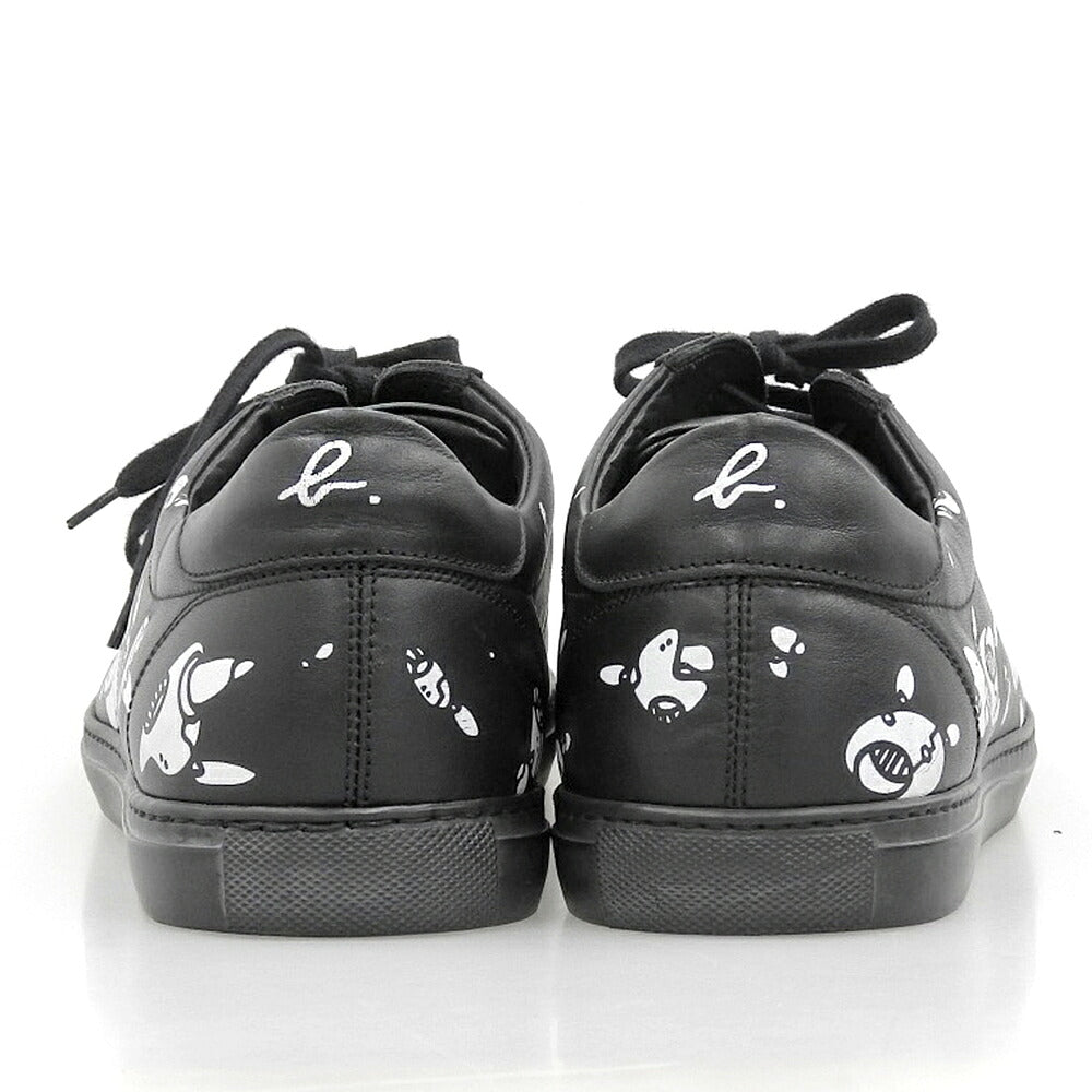 agnes b Graphic Leather Sneakers Black Size EU 43