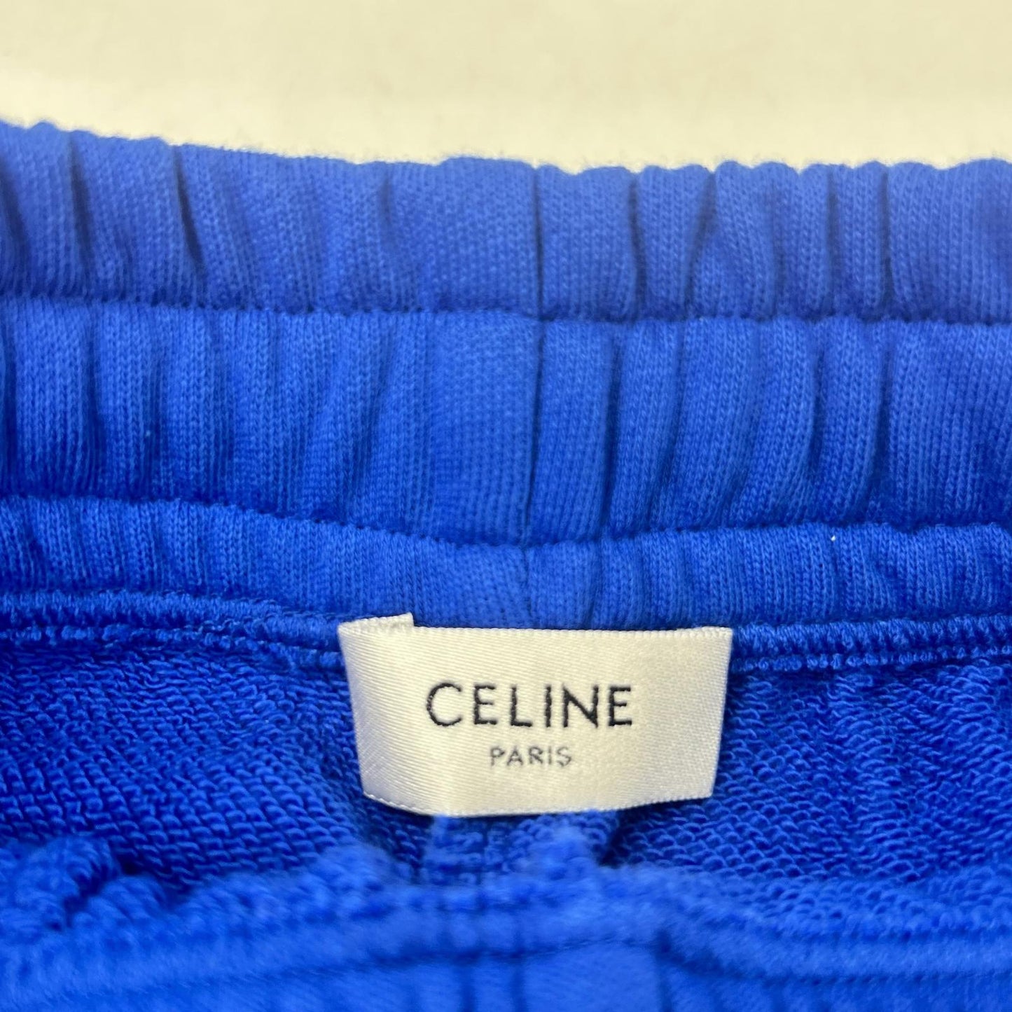 CELINE 21SS Front Logo Cotton Sweatpants Blue Size X
