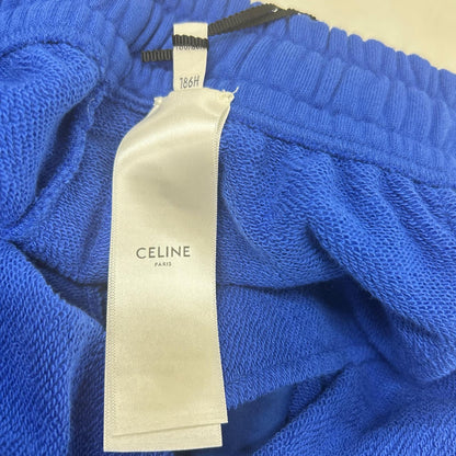 CELINE 21SS Front Logo Cotton Sweatpants Blue Size X