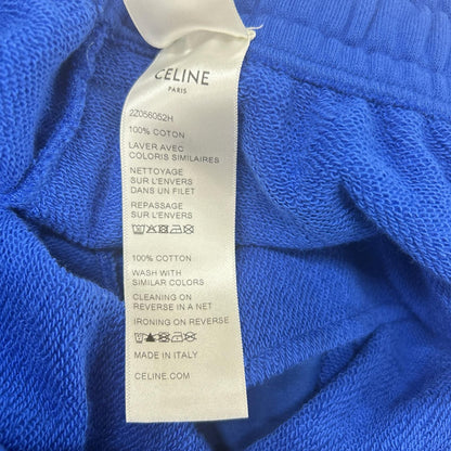 CELINE 21SS Front Logo Cotton Sweatpants Blue Size X
