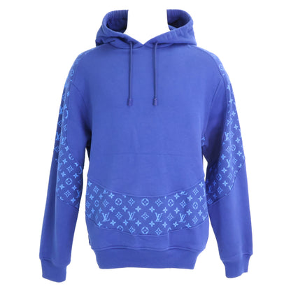 LOUIS VUITTON Monogram Circle Cut Hoodie Blue Size M