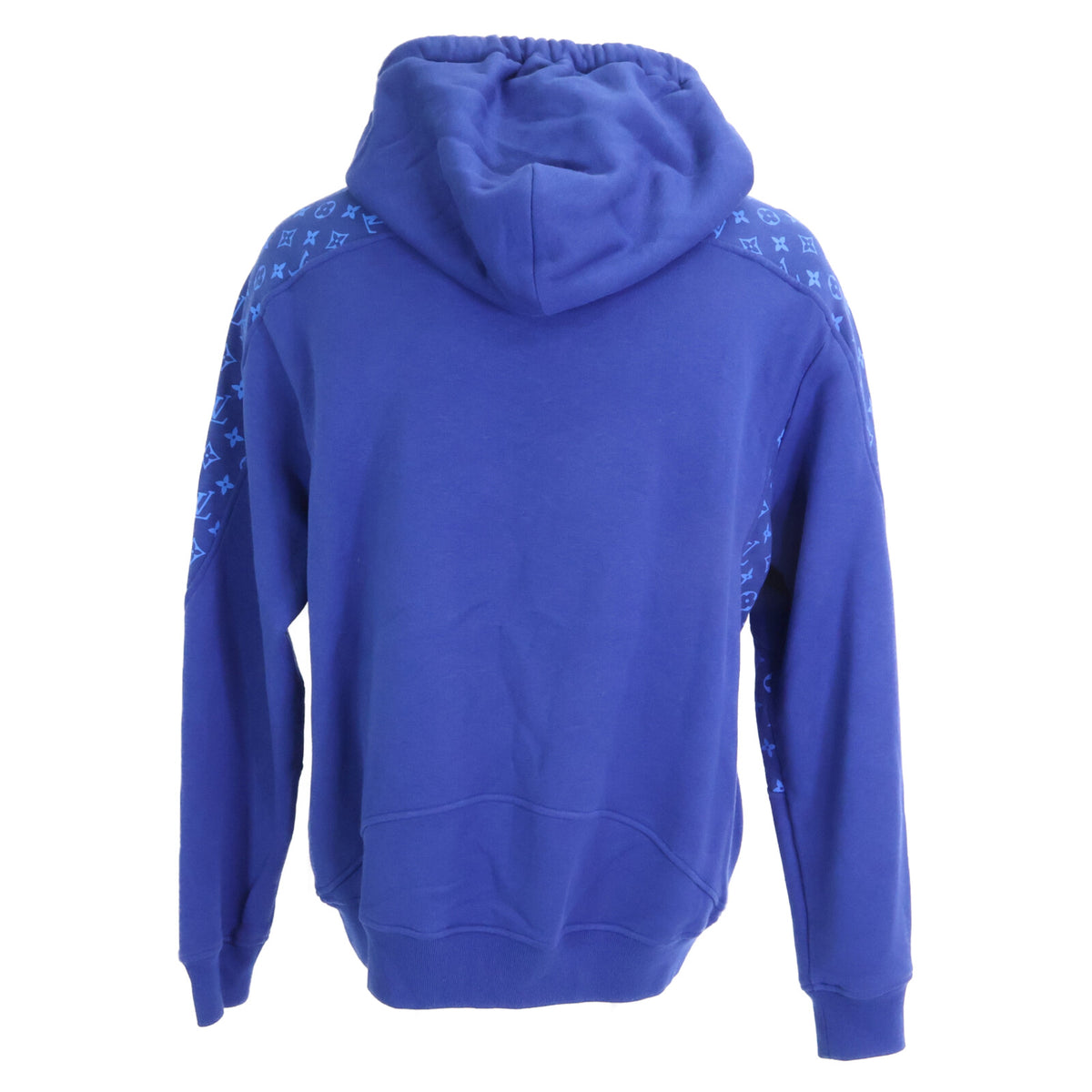 LOUIS VUITTON Monogram Circle Cut Hoodie Blue Size M