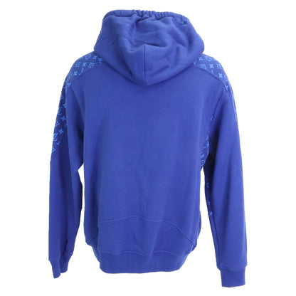 LOUIS VUITTON Monogram Circle Cut Hoodie Blue Size M