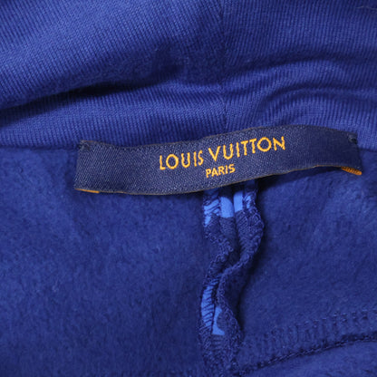 LOUIS VUITTON Monogram Circle Cut Hoodie Blue Size M