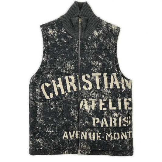 DIOR Atelier Logo Down Vest Gray Size XS