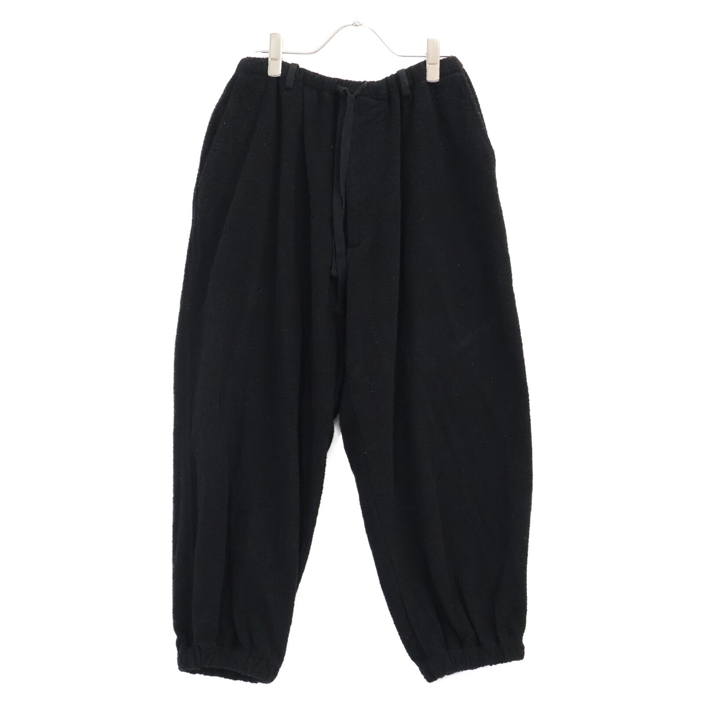 COMOLI 22SS Silk Pile Drawstring Pants Black Size 1