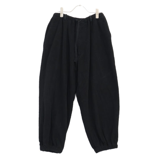 COMOLI 22SS Silk Pile Drawstring Pants Black Size 1