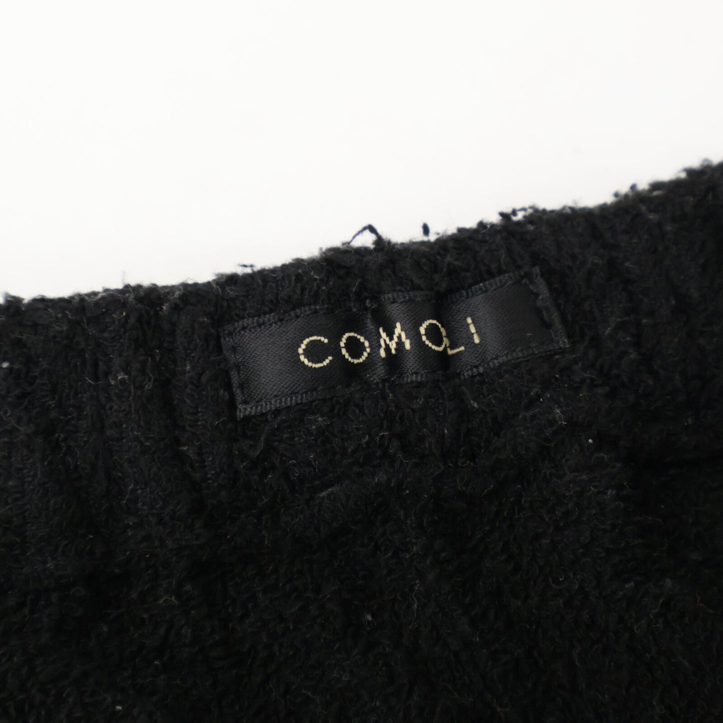 COMOLI 22SS Silk Pile Drawstring Pants Black Size 1