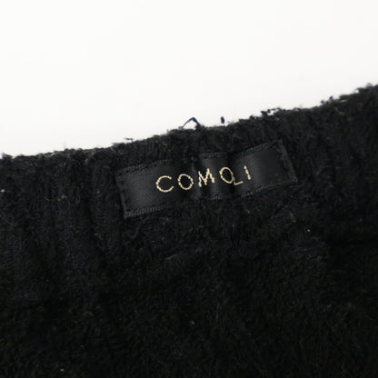 COMOLI 22SS Silk Pile Drawstring Pants Black Size 1
