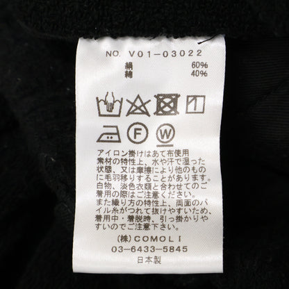 COMOLI 22SS Silk Pile Drawstring Pants Black Size 1