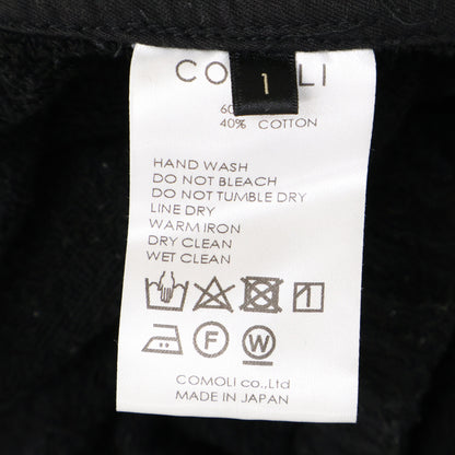 COMOLI 22SS Silk Pile Drawstring Pants Black Size 1