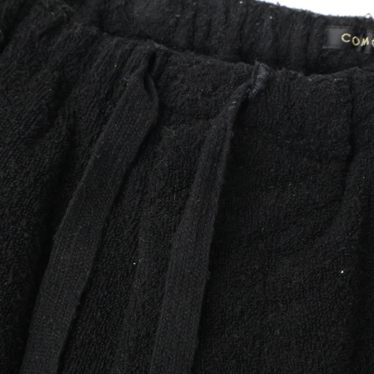 COMOLI 22SS Silk Pile Drawstring Pants Black Size 1