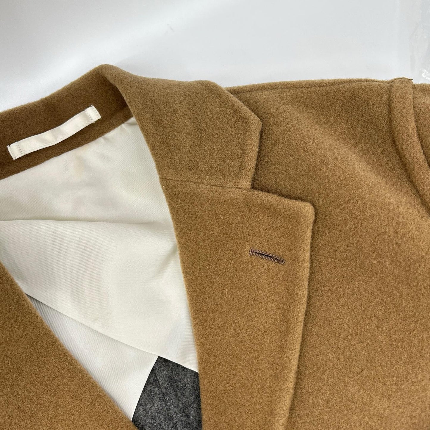 FRANKLIN TAILORED Camel Wool Chester Coat Size 44