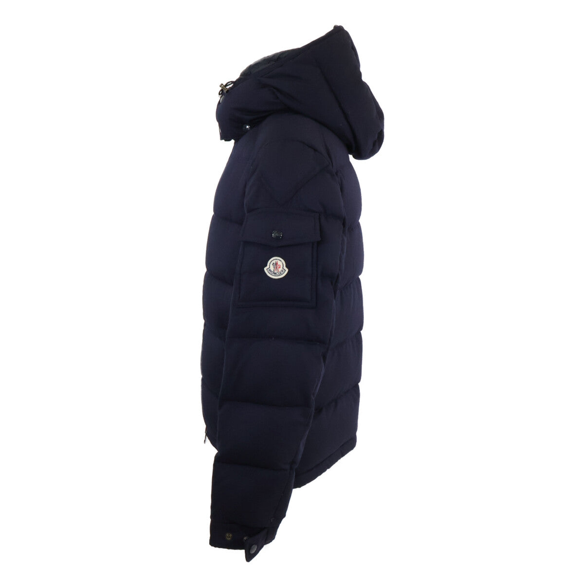 MONCLER MONTGENEVRE Wool Hooded Down Jacket Navy Size 2