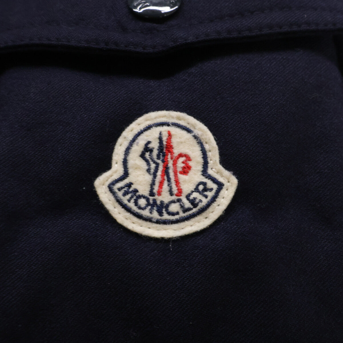 MONCLER MONTGENEVRE Wool Hooded Down Jacket Navy Size 2
