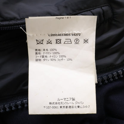 MONCLER MONTGENEVRE Wool Hooded Down Jacket Navy Size 2