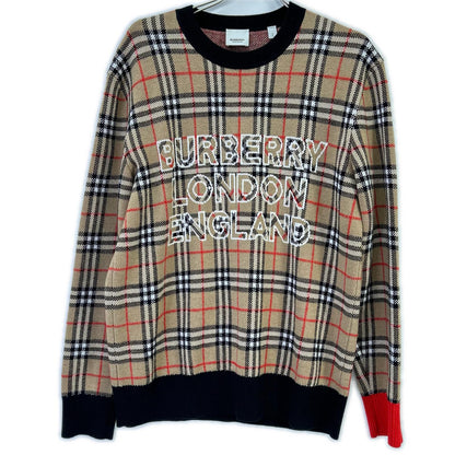 BURBERRY Vintage Check Wool Crewneck Knit Multi