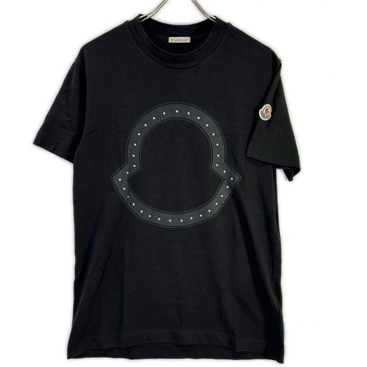 MONCLER 2021 Black Studded T-Shirt Size XS